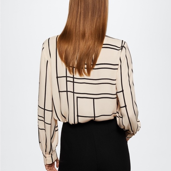 NWT Mango Geometric Print Blouse - Picture 3 of 7